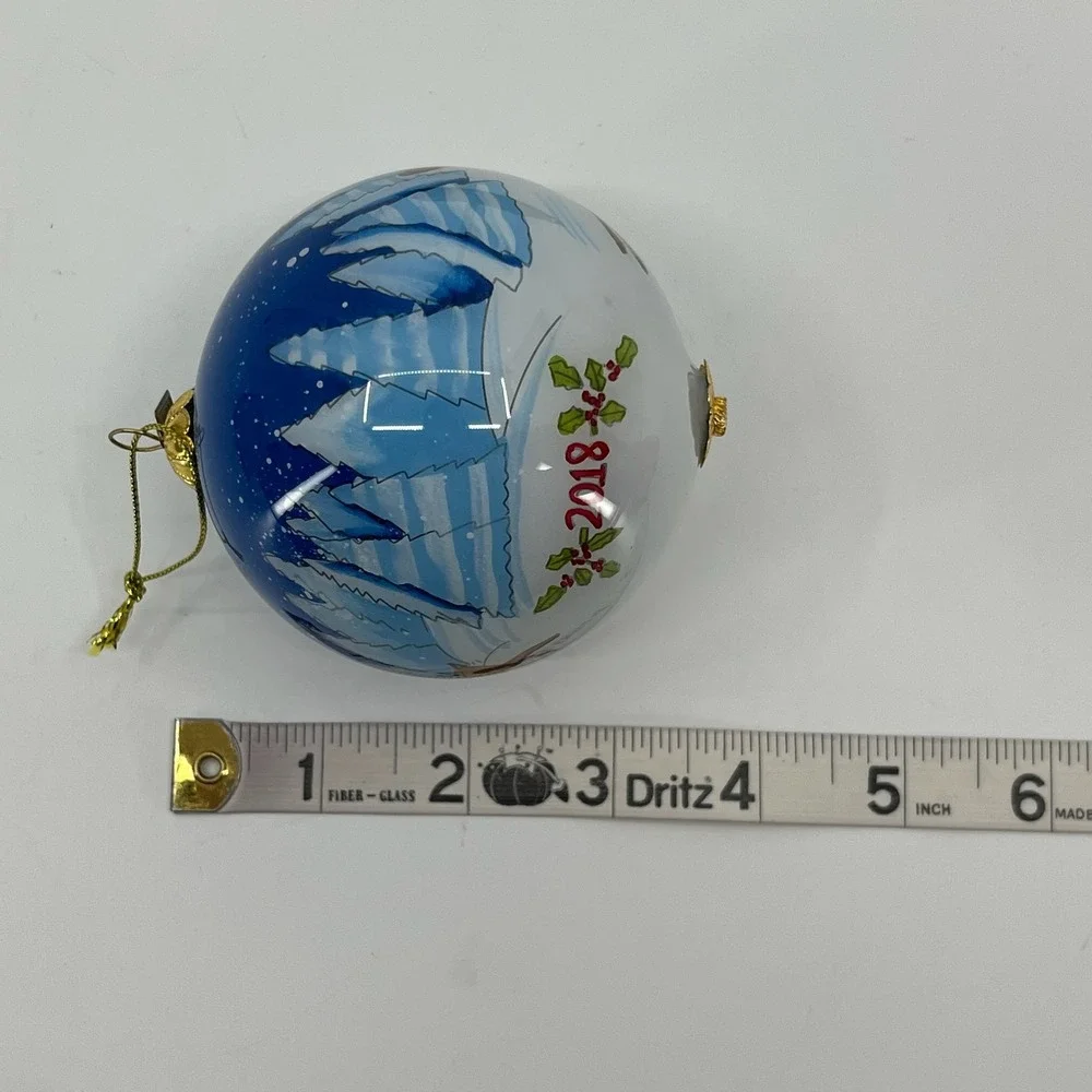 Pier 1 Li Bien Leaping Deer Ornament 2018 Hand Painted Glass Christmas Boxed